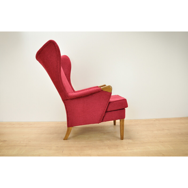 Vintage wingback chair with teak frame by Parker Knoll, UK - 1960s