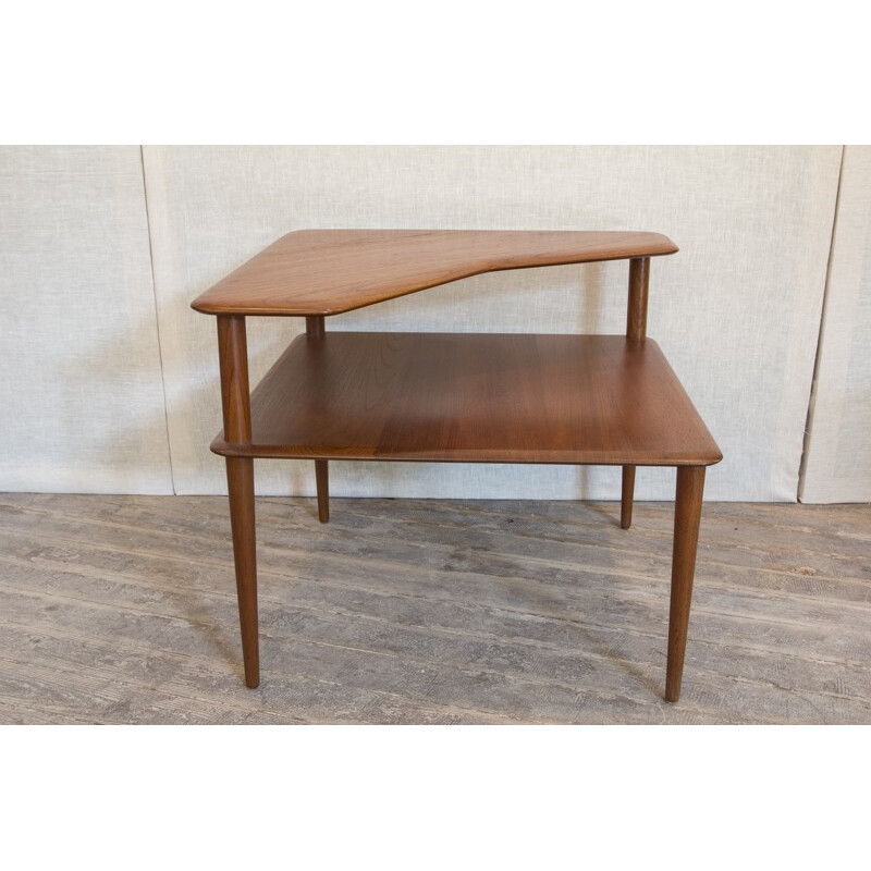 Corner table in teak, Peter HVIDT - 1960s