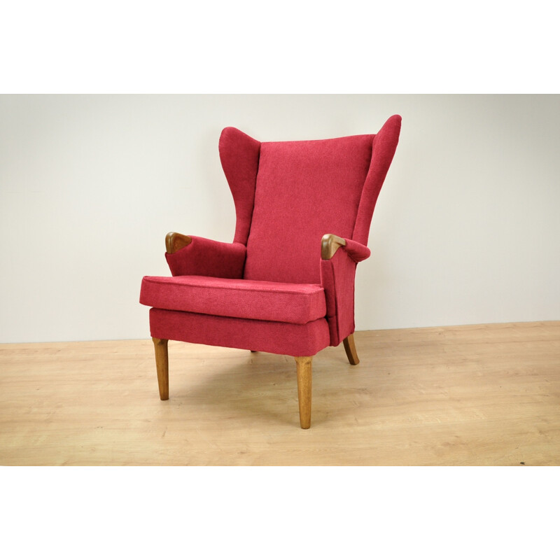 Vintage wingback chair with teak frame by Parker Knoll, UK - 1960s