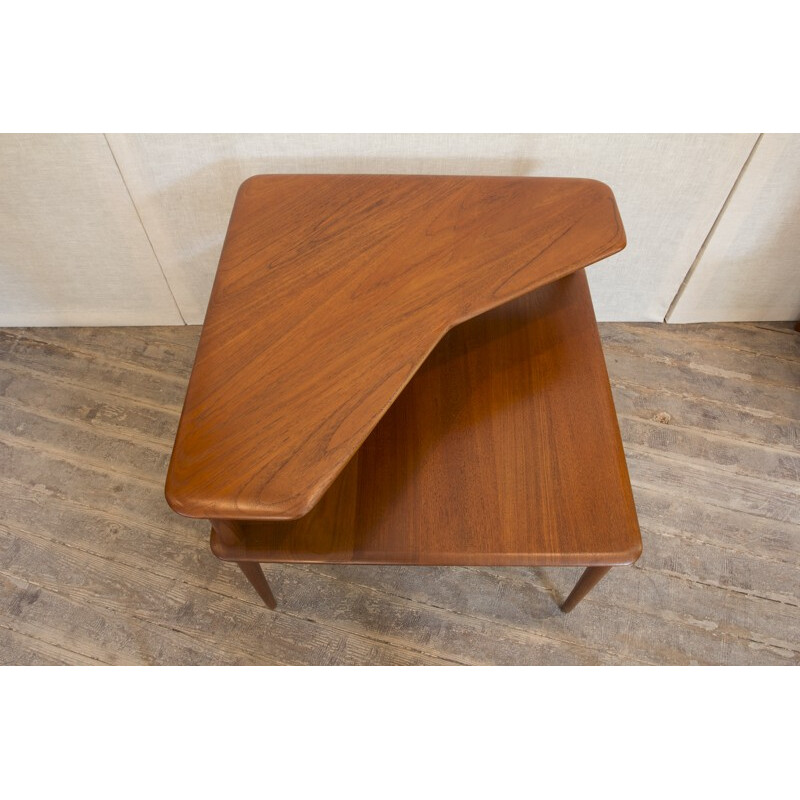 Corner table in teak, Peter HVIDT - 1960s