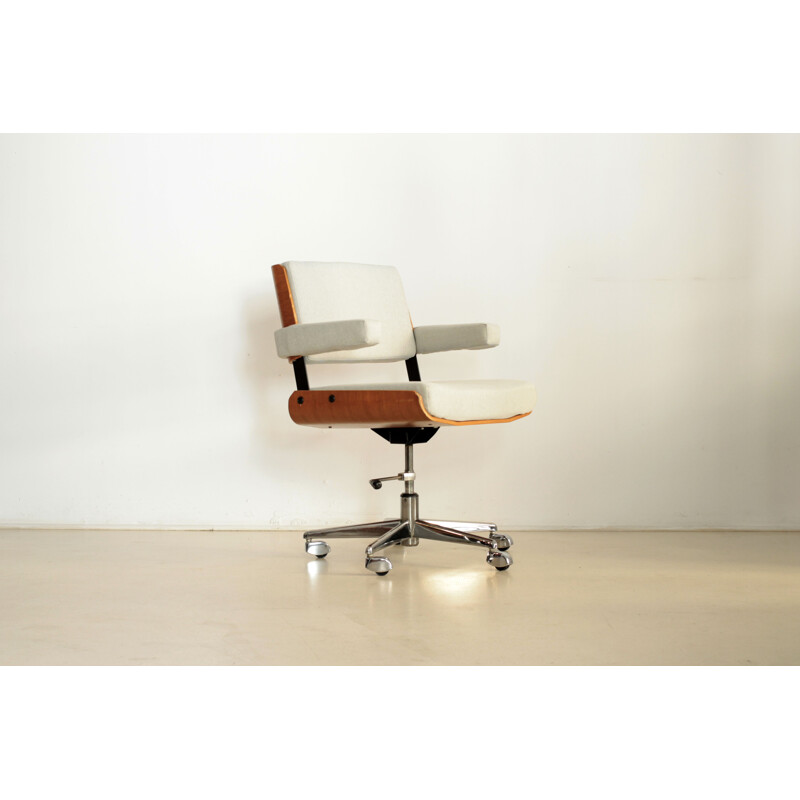 Vintage office armchair on swivel wheels by MODERN'TUBE - 1960s