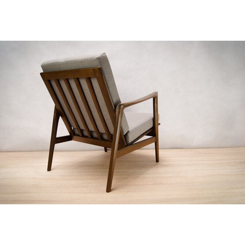 Suite de 2 fauteuils gris vintage par Swarzędzka - 1960