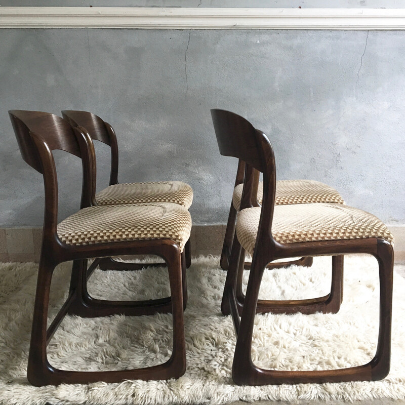 Set of 4 vintage "Sled" chairs for Baumann - 1970s