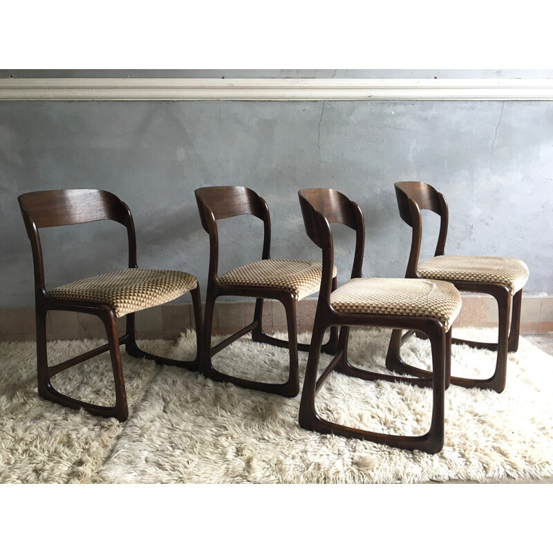 Set of 4 vintage "Sled" chairs for Baumann - 1970s