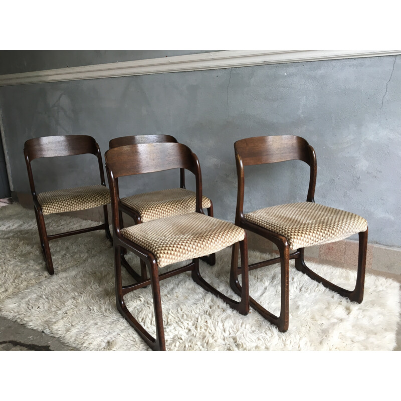 Set of 4 vintage "Sled" chairs for Baumann - 1970s