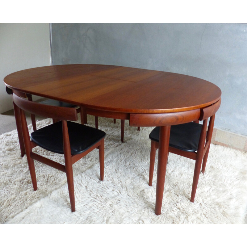 Vintage dining set in teak by Hans Olsen - 1960s