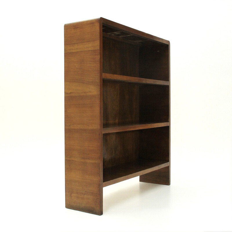 Vintage Italian bookcase in wood - 1940s