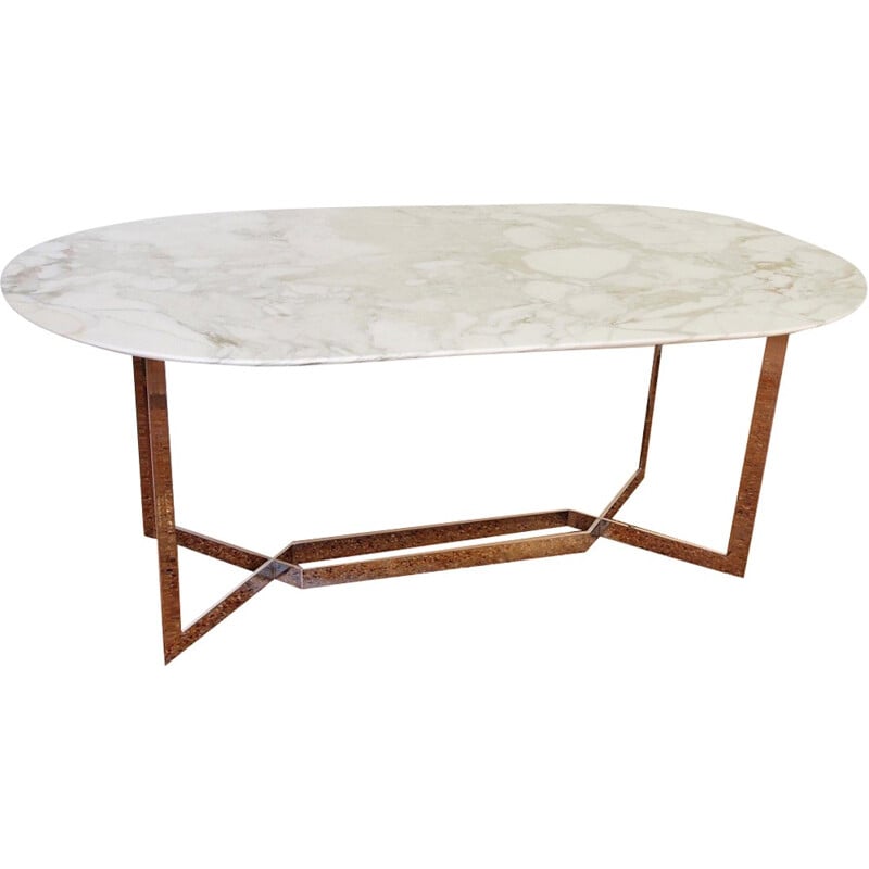 Table vintage en marbre par Paul Legeard - 1970