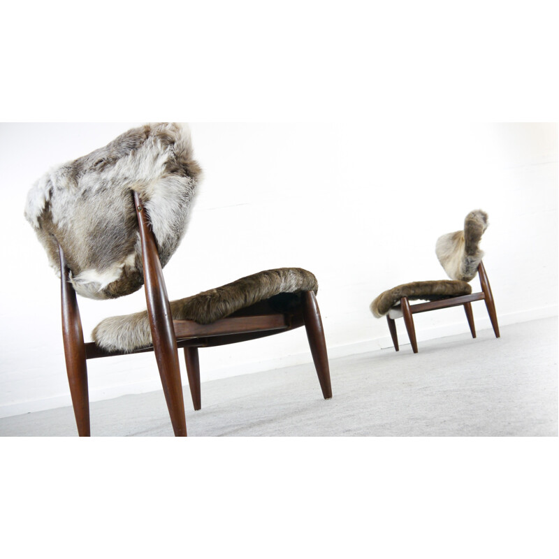 Pair of scandinavian Low Chairs - 1950s