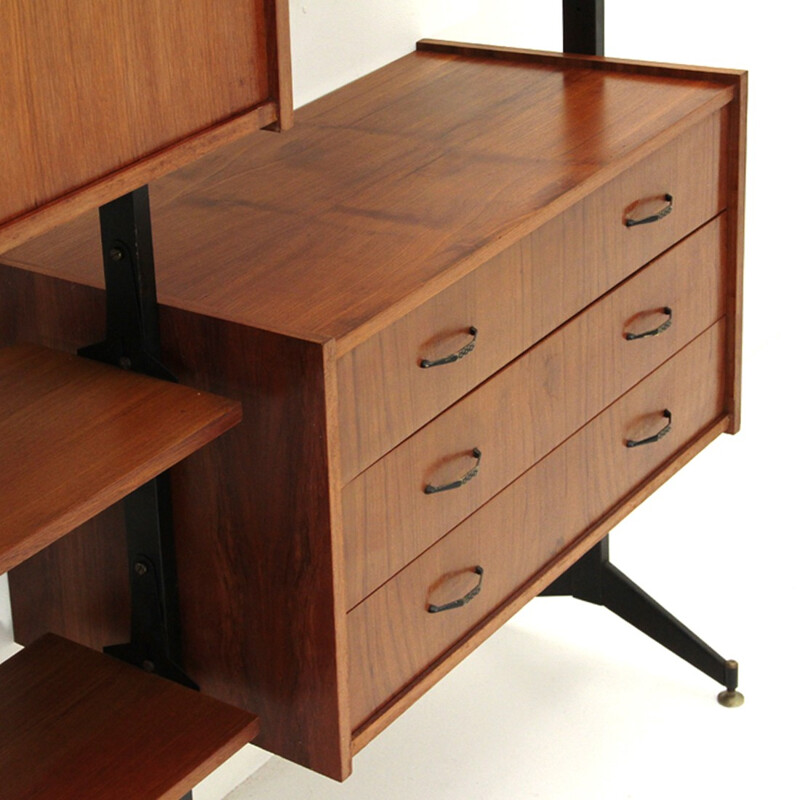 Italian vintage teak wall unit - 1950s