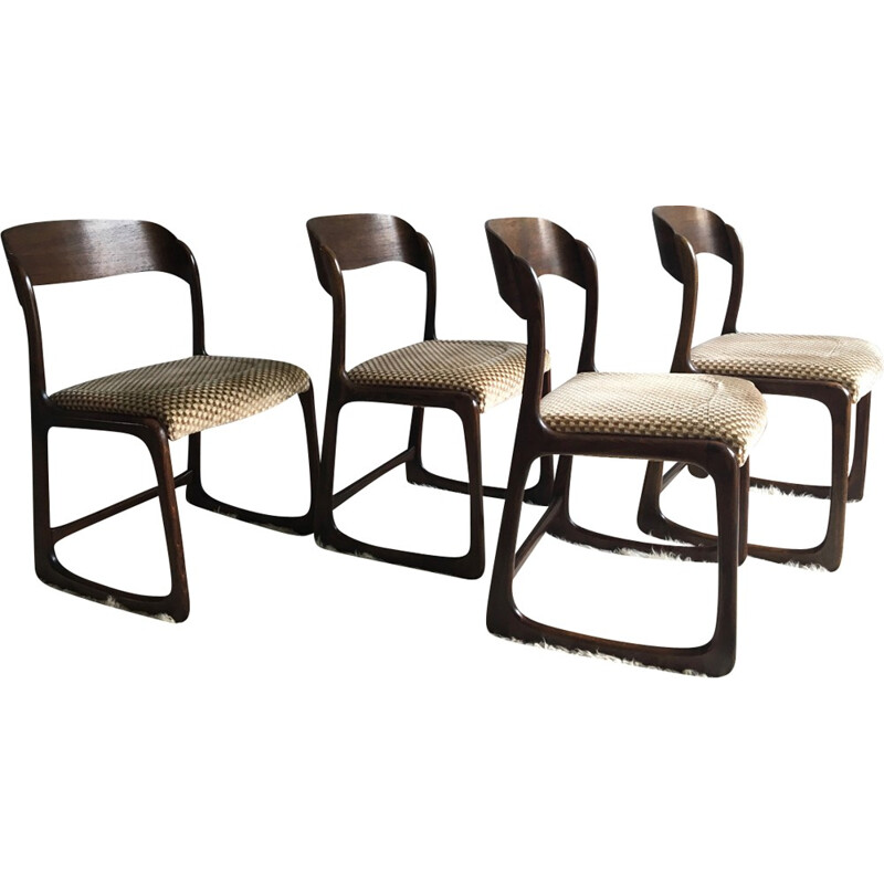 Set of 4 vintage "Sled" chairs for Baumann - 1970s