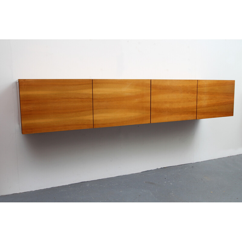 Vintage floating wall sideboard in walnut - 1960s