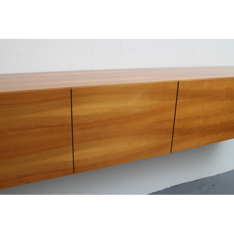 Vintage floating wall sideboard in walnut - 1960s