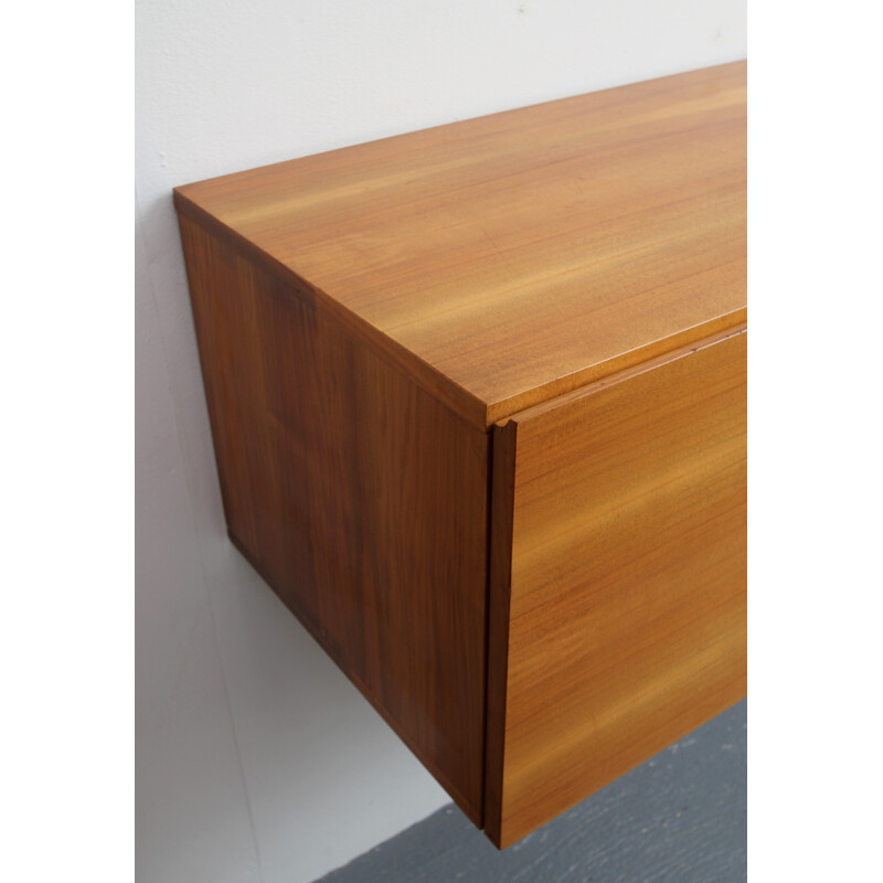 Vintage floating wall sideboard in walnut - 1960s