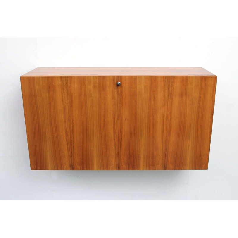 Vintage floating bar case in walnut - 1960s