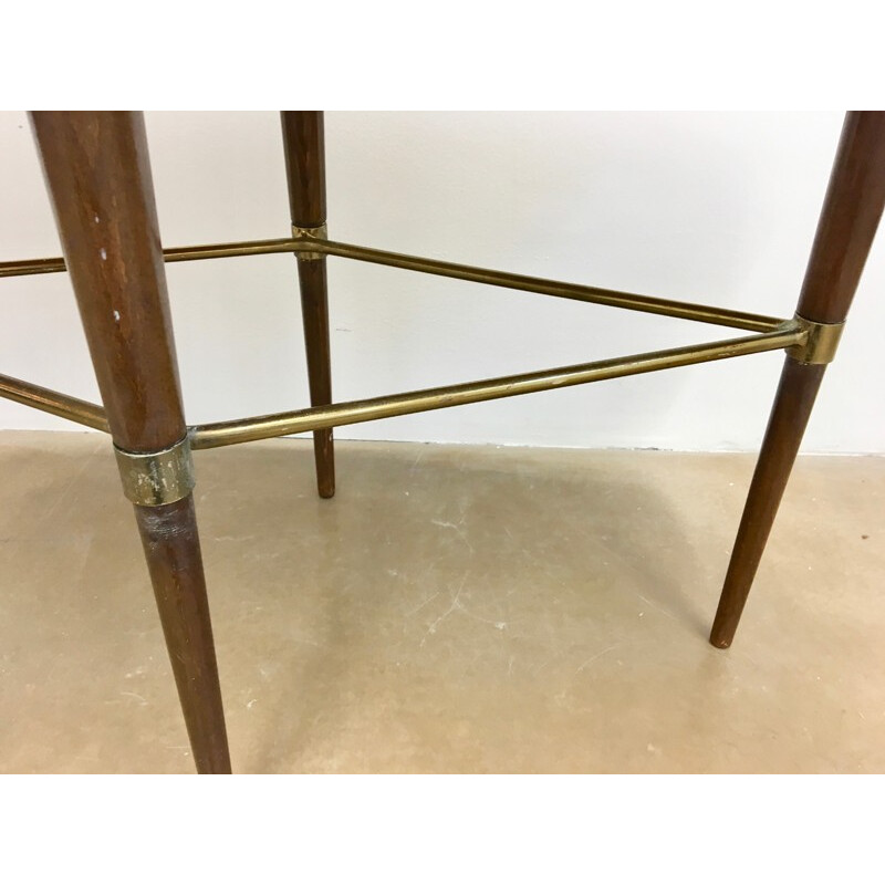 Vintage Swedish Coffee Table in Rosewood and Brass Details by Förenades Möbler - 1950s