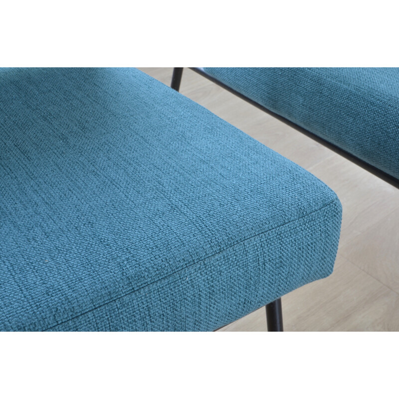 Suite de 2 fauteuils bleus par Pierre Guariche pour Airborne - 1960