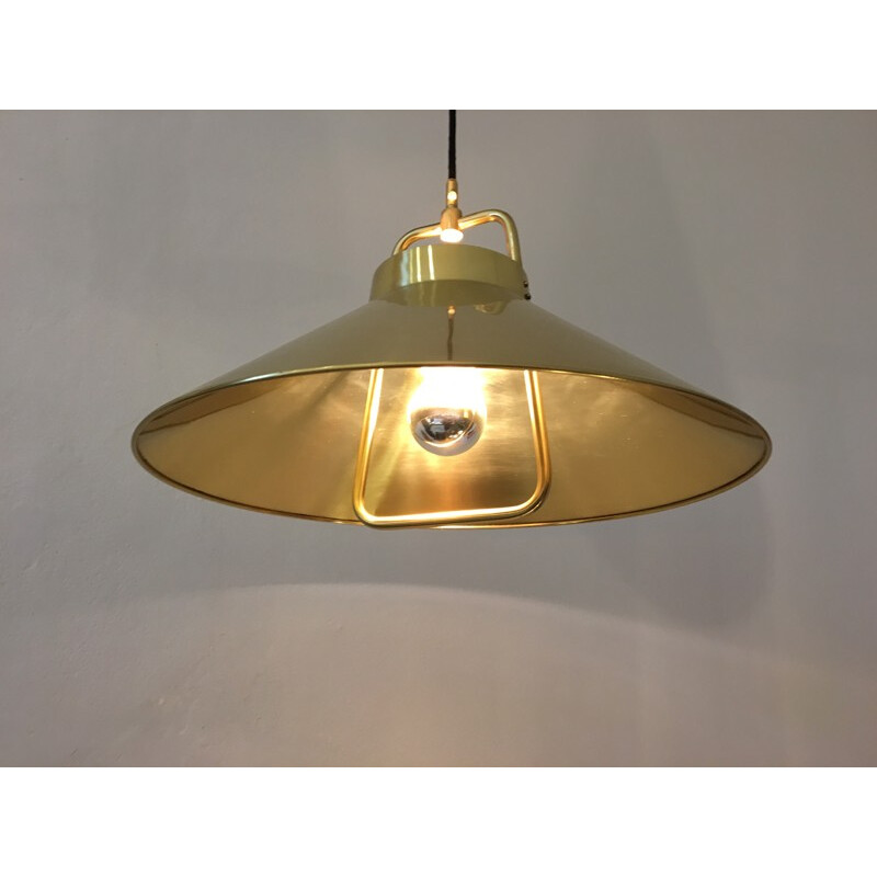 Vintage Danish Pendant Light in Brass by Fritz Schleger for Lyfa - 1960s