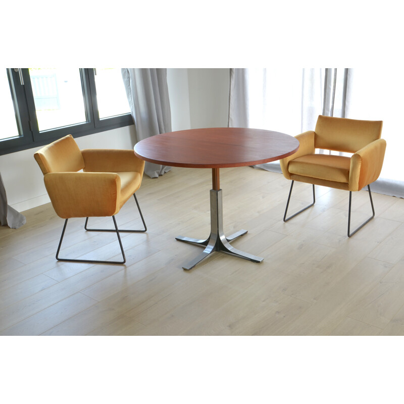 Vintage modular coffee table in mahogany - 1950s