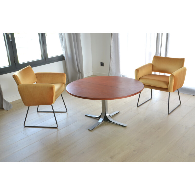 Vintage modular coffee table in mahogany - 1950s