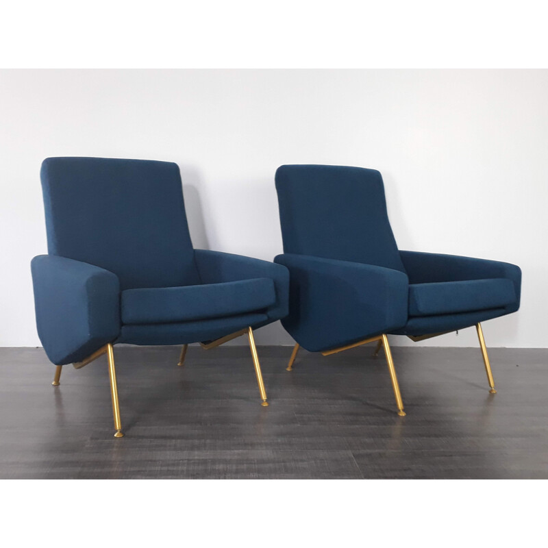 Vintage pair of armchairs "Troïka" by Pierre Guariche for Airborna - 1950s