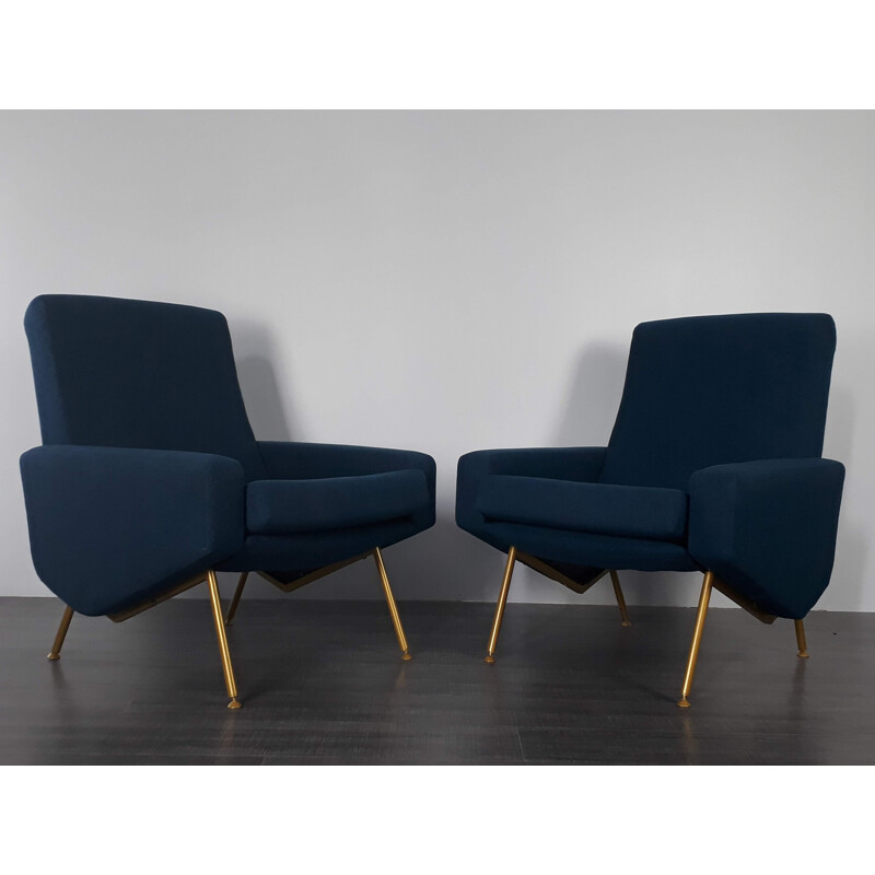 Vintage pair of armchairs "Troïka" by Pierre Guariche for Airborna - 1950s