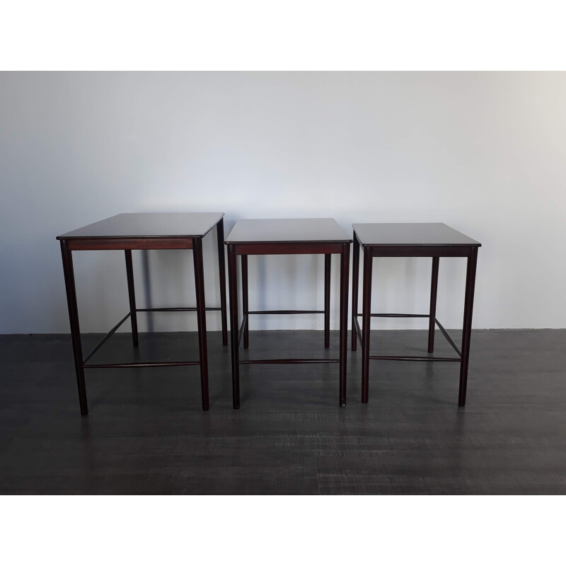 Set de 3 tables gigognes vintage par Grete Jalk pour Jeppensens Mobelfabrik - 1960