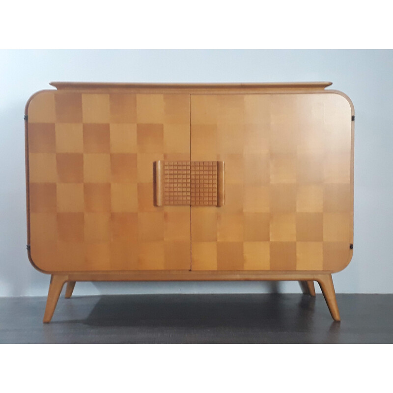 Vintage oak cabinet by Jindrich Halabala for UP Zavody, Czechoslovakia - 1940s