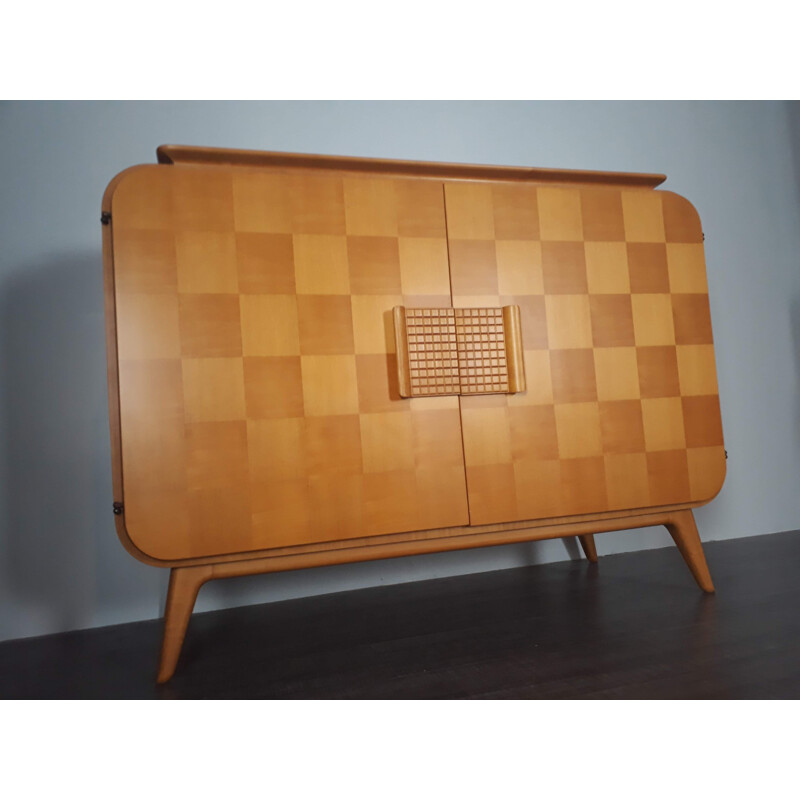 Vintage oak cabinet by Jindrich Halabala for UP Zavody, Czechoslovakia - 1940s