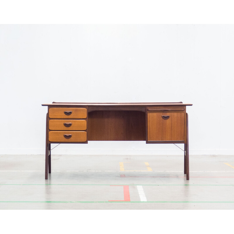 Bureau d'écriture vintage en teck par Louis van Teeffelen pour Wébé - 1950