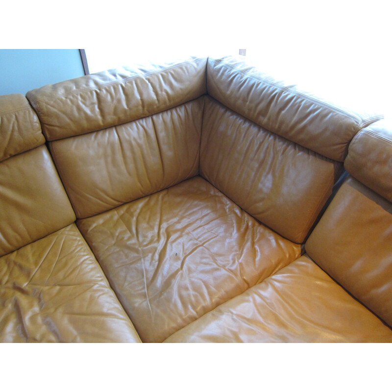 leather Vintage modular sofa De Sede - 1970s