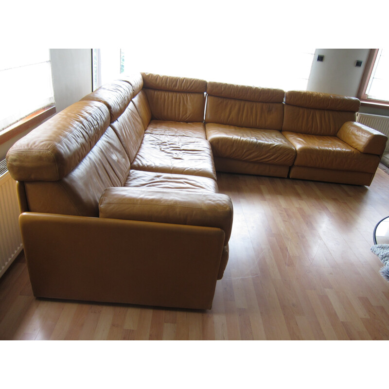 leather Vintage modular sofa De Sede - 1970s
