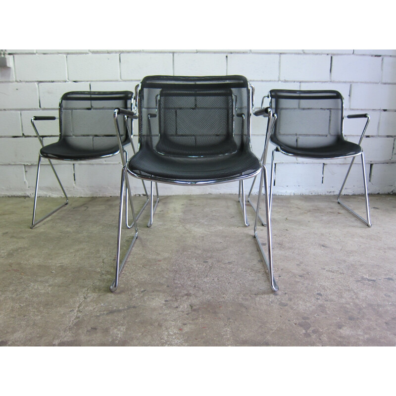 Set of 4 Vintage chairs "penelope" by Charles Pollock pour Castelli - 1980s  