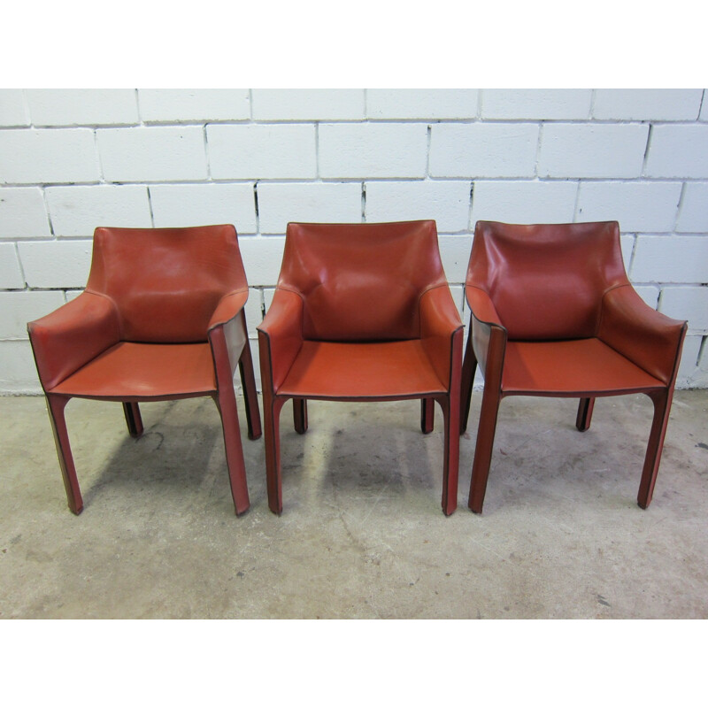 Cassina CAB 413 leather armchairs by Mario Bellini - 1970s