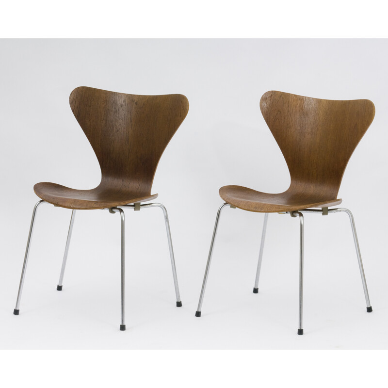 Set of 6 chairs "Series 7" by Fritz Hansen for Arne Jacobsen - 1960s