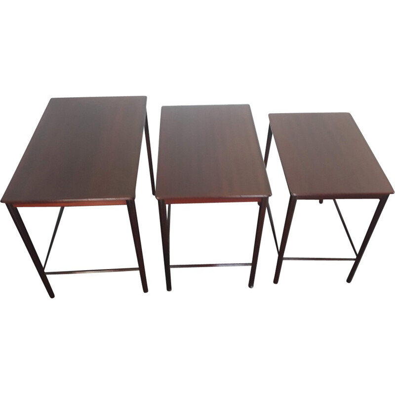 Vintage set of 3 Scandinavian nesting tables by Grete Jack fir Jeppensens Mobelfabrik - 1960s