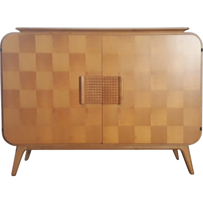 Vintage oak cabinet by Jindrich Halabala for UP Zavody, Czechoslovakia - 1940s