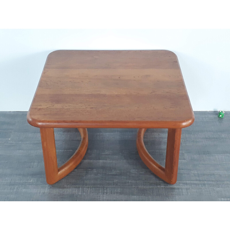 Vintage Scandinavian Solid Teak Square Coffee Table - 1970s