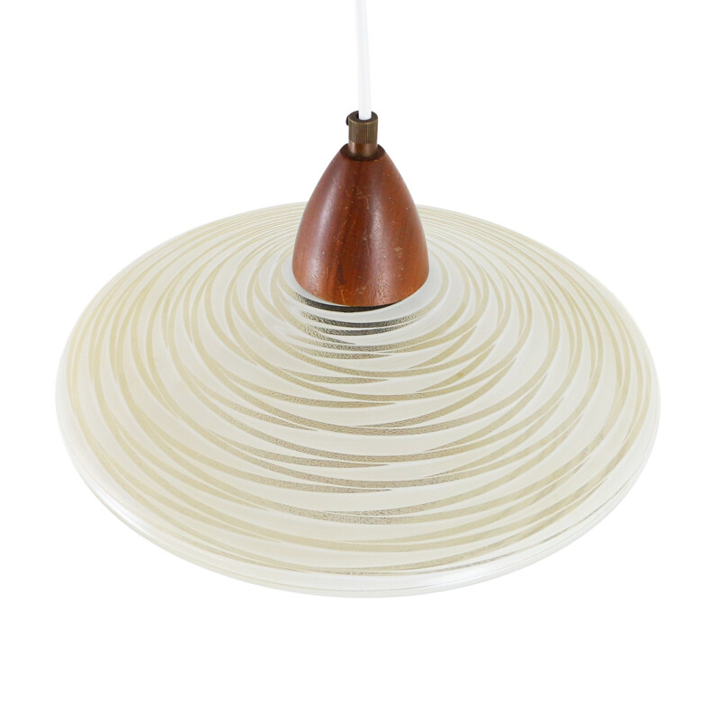 Vintage pendant lamp in glass for Philips - 1960s