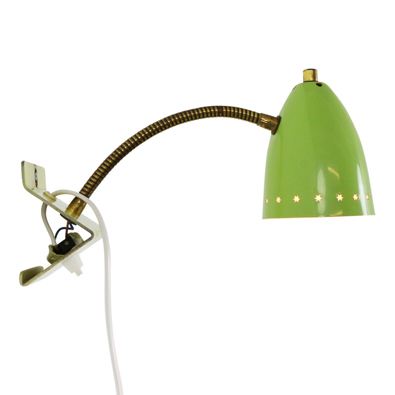 Lime green "Sterrenserie" wall light by H. Busquet for Hala Zeist - 1950s