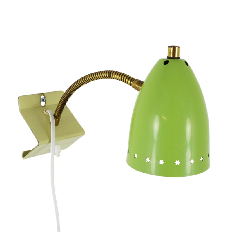 Lime green "Sterrenserie" wall light by H. Busquet for Hala Zeist - 1950s