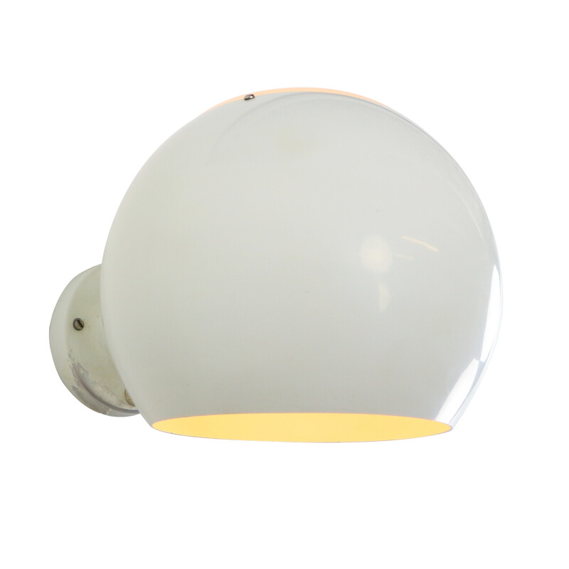 Vintage white globe wall light - 1960s