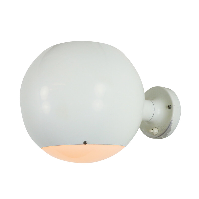 Vintage white globe wall light - 1960s