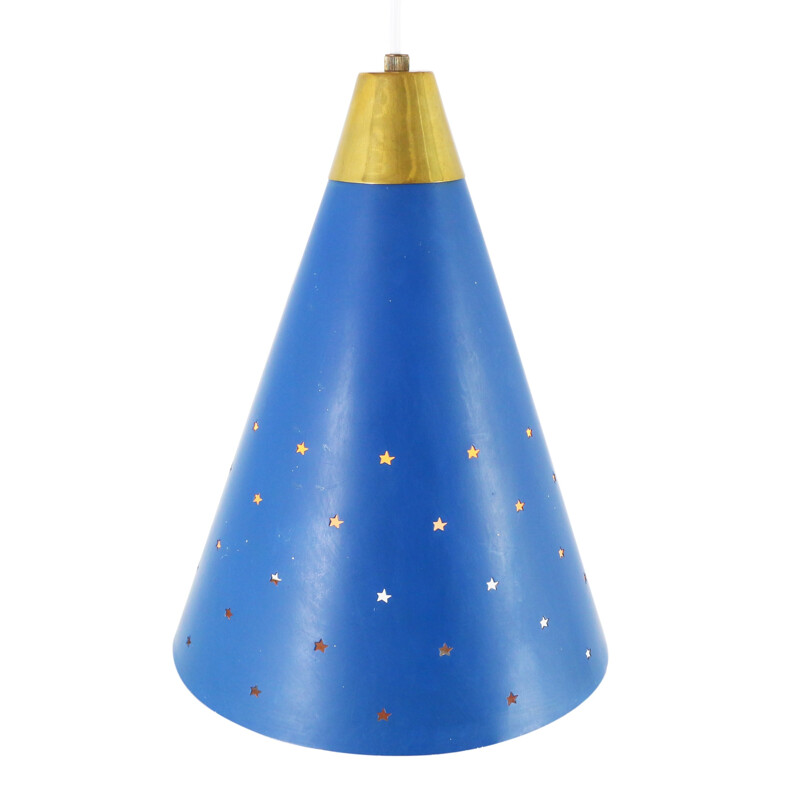 Suspension bleu avec perforations en forme d'étoile - 1950