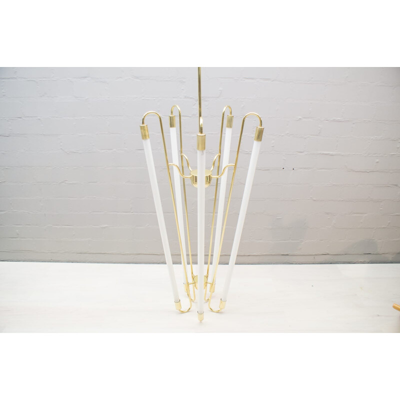 Vintage Brass Ceiling Lamp with Fluorescent Tubes - 1950s