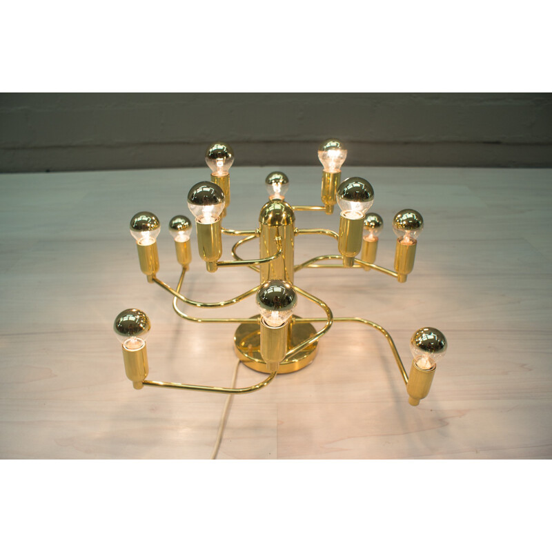 Vintage Italian Brass Chandelier - 1970s