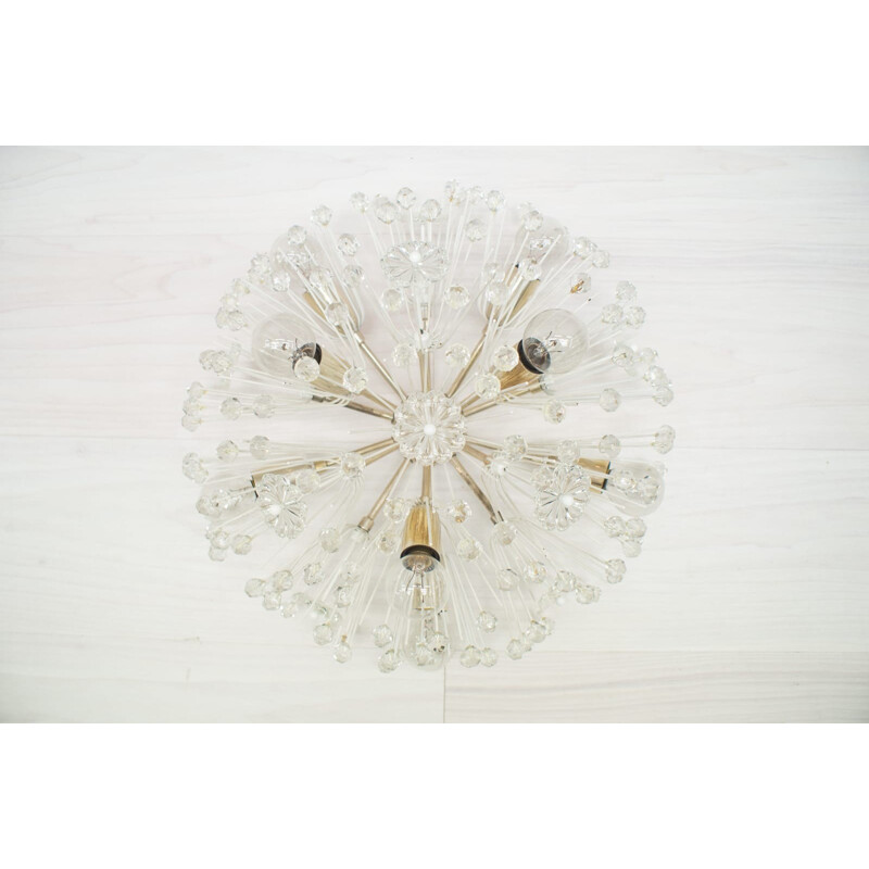 Nickel-Plated Dandelion Ceiling Lamp by Emil Stejnar for Rupert Nikoll - 1960s