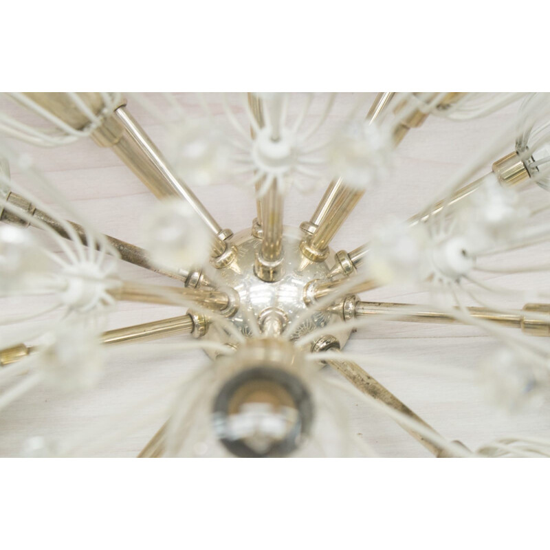 Nickel-Plated Dandelion Ceiling Lamp by Emil Stejnar for Rupert Nikoll - 1960s