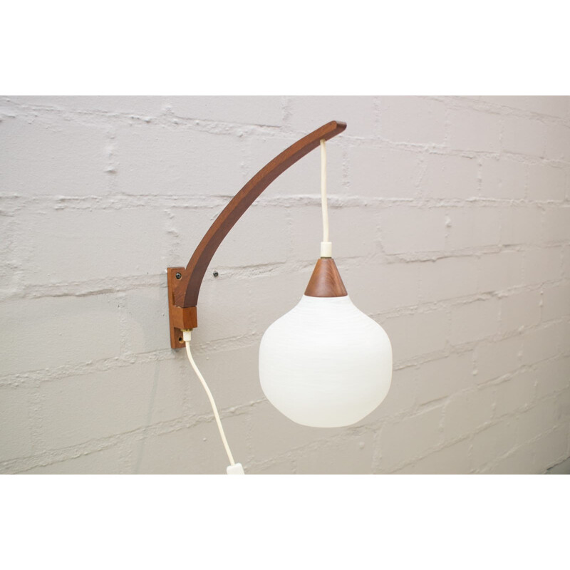 Vintage teak wall lamp by Uno and Östen Kristiansson for Luxus, 1950
