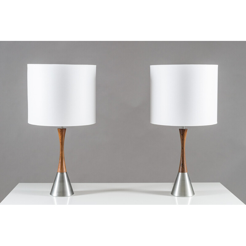 Paire de lampes de table scandinaves vintage par Bergboms - 1960